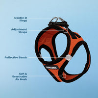 Voyager Step-in Air Cat Harness - All Weather Mesh Step in Vest Harness for Small and Medium Cats by Best Pet Supplies - Harness (Orange/Black Trim), XXXS (Chest: 9.5-10.5