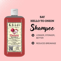 Khadi Natural Herbal Onion Shampoo For Hair Growth 1000ml | Anti Dandruff Hair Fall Control Shampoo With Amla, Aloevera & Vitamin E Natural Extract | Strengthen & Nourished Hair Paraben & Sulphate Free 1Litre Pack