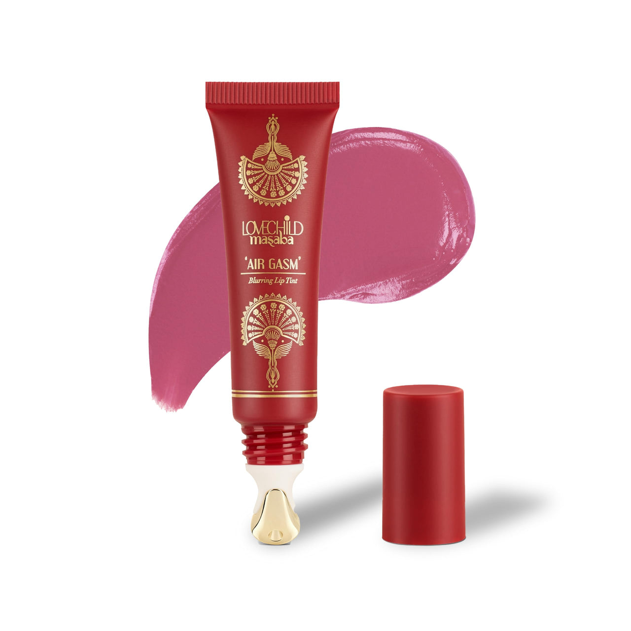 LoveChild Masaba Blurring Lip Tint, Not Nude (Pink), Lightweight, Velvety Matte Finish, Hydrating Lip Color with Hyaluronic Acid, Squalane & Shea Butter, For All Indian Skin Tones, 8ml