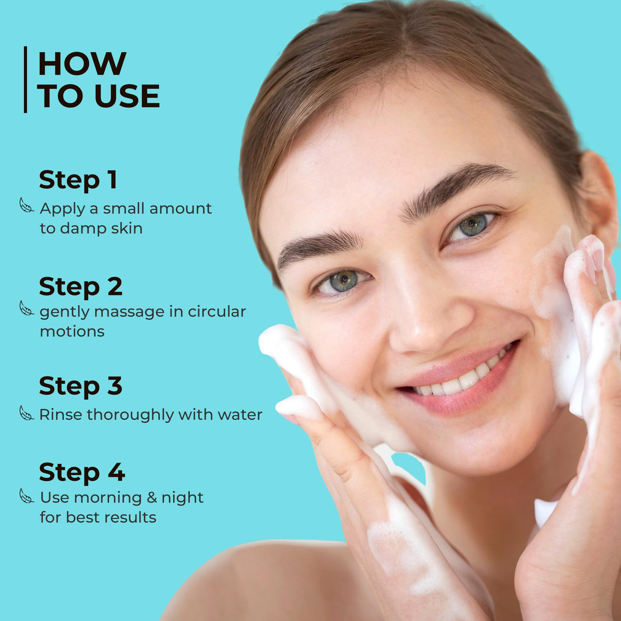 Truglw Acne Control Face Cleanser, Exfoliating Formula with 1% Salicylic Acid, Glycolic Acid, Vitamin C, Fights Breakouts, Soothes Inflammation, Brightens Skin, For Combination to Oily Skin Types - 100ml