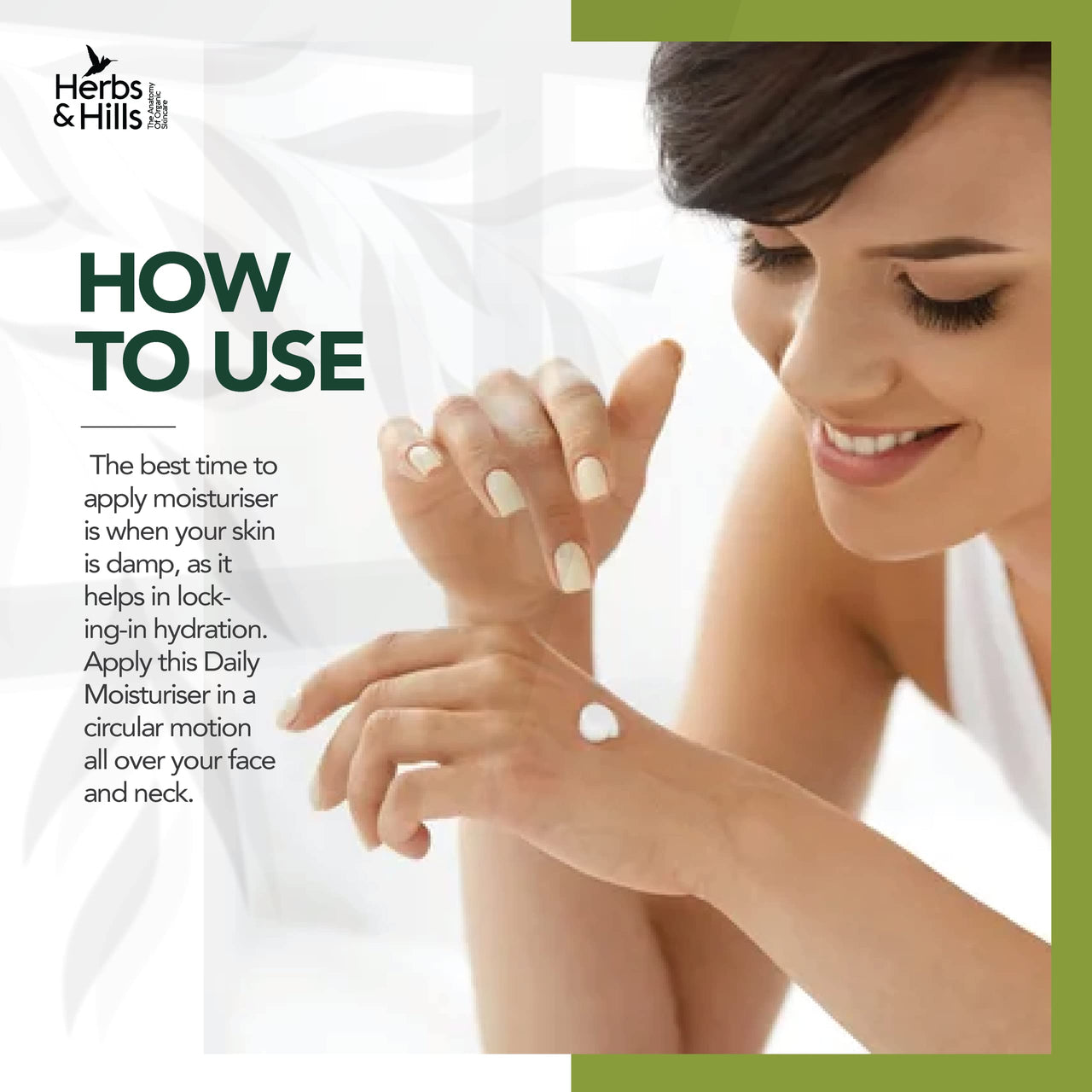 Herbs & Hills Daily Moisturizer Cream - 100g For All Skin Types with Almond, Olive, Avocado Oil, Keep Skin Soft, Hydrated & Supple, Remove Puffiness, Prevent UV Damage, Improve Skin Health