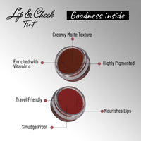 Seven Seas Lips & Cheek Tint Combo Pack of 2 | Matte Natural Blush for Women | Lip Tint with Vitamin E | Nourishing Cheek Tint (Maroon, Fire Brick)