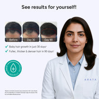 Arata Grow Strong Combo | Intensive Hair Growth Serum & Super Shampoo | Boost Hair Growth | Reduce Hair Loss | Smooth & Shiny Hair | 3% Redensyl, Biotin, Protein, Vitamins | 150ml + 30ml