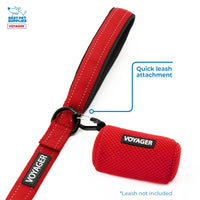 Best Pet Supplies 2-Pack Dog Poop Bag Holder Leash Attachment, Color, Reusable Mesh Dispenser Pouch for Travel, Walking, Park, and Outdoor Use, Soft and Durable with Clip-On - Mesh Red Mesh Dispensers (Red) 1 Count (Pack of 2)