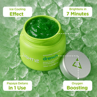 Light Up Drench Hydrating Jelly Mask for Glowing Skin, De-tanning, Brightening, Natural Radiance, Refreshing, Hydrating, Chlorophyll, Cucumber, Spirulina, Rosewater, Aloe Vera - 100 ml Face Pack