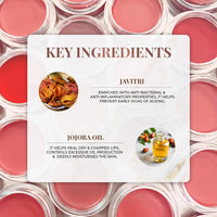 Just Herbs Ayurvedic, Natural Lip & Cheek Tint, Blush For Women- SLS, Chemical & Paraben Free - 07 Rose coral (Creamy Matte)