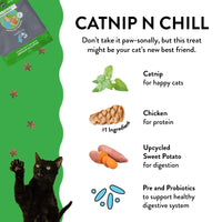Shameless Pets Crunchy Cat Treats - Catnip Treats for Cats with Digestive Support, Natural Ingredients Kitten Treats with Real Chicken, Healthy Flavored Feline Snacks - Catnip N Chill, 3-Pk