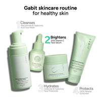 Gabit 20% Vitamin C Face Serum for Glowing Skin | Brightening Serum for Dark Spots, Dull Skin, Tanned Skin | Improves Wrinkles | Hyaluronic, Ferulic, CiCa, Prebiotic, Probiotic | Oil & PEG free |30 ml