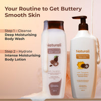 Naturali Deep Moisturising Body Wash With Shea Butter, Cocoa Butter & Murumuru Butter | Gently Cleanses | Deeply Hydrates & Nourishes | Strengthens Skin Barrier | Sulphate & Paraben-Free Formula | 200ml