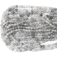 CHEAVIAN 60PCS 6mm Natural Cloud Crystal Gemstone Round Loose Beads Crystal Energy Stone Healing Power for Jewelry Making 1 Strand 15