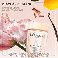 Kérastase Gloss Absolu Anti-Frizz Shampoo & Conditioner Travel-Size Combo For Bouncy, Glossy Hair | Fine To Medium Hair | 4-Days Anti-Frizz | With Hyaluronic & Glycolic Acid, Wild Rose-In-Oil