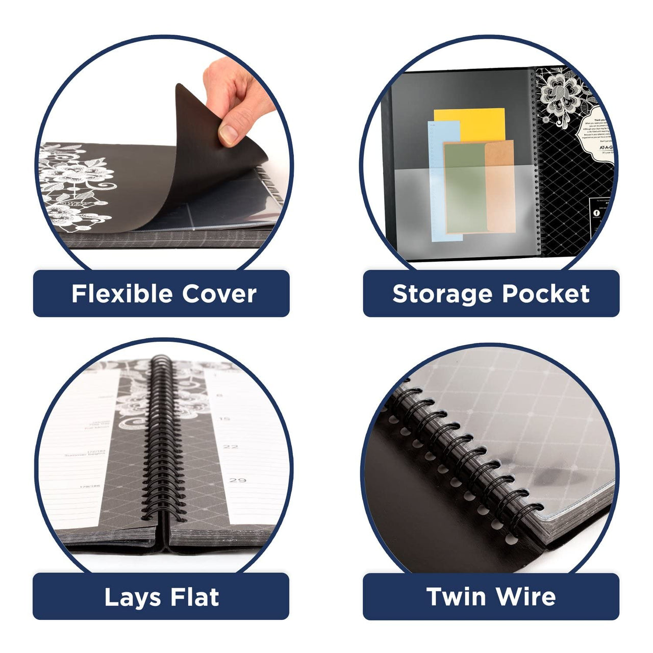 AT-A-GLANCE 2024 Weekly & Monthly Planner, Hourly Appointment Book, 8-1/2" x 11", Large, Lacey (541-905-24)