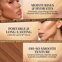 Just Herbs Super Hydrating Born To Sculpt Long Stay Bronzer Stick Infused with Shea Butter | Richly Pigmented | Defines and Uplift Appearance | Matte Finish | All Skin Types for Women 14g (Mocha)