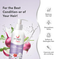 Mylo Care Anti Hair Fall Conditioner (200 ml) with the Goodness of Red Onion, Strengthens Hair and Stimulates Growth|All natural|No Sulphate & Silicones|No Parabens|No Mineral Oil