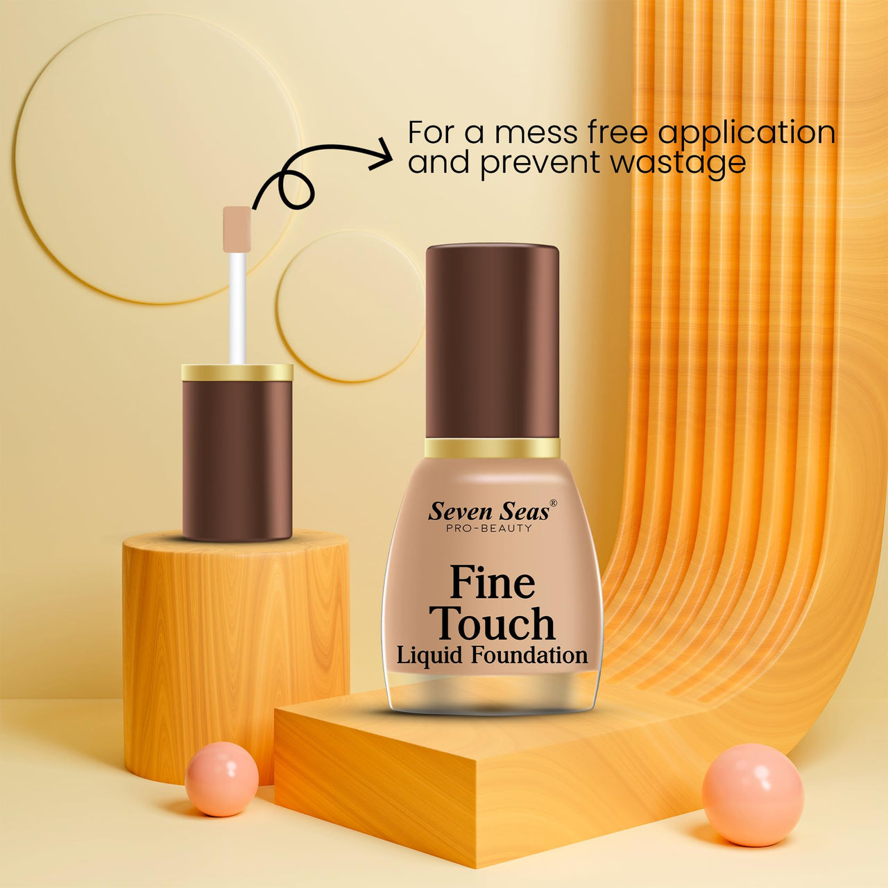 Seven Seas Fine Touch | Long Lasting | Waterproof | Lightweight Liquid Foundation Matte Finish Foundation for Face Makeup (Skin, 12ML)