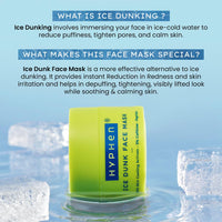 Hyphen Ice Dunk Cooling Face Mask with 31% Skin Cooling Actives | 3% Caffeine for Skin Firming, De-puff & Pore Minimizing | Collagen Boost Cryo theraphy For Glowing Skin- 50gm