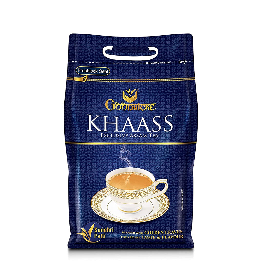 GOODRICKE Khaass Assam Tea - 1 Kg | 100% Natural Assam Milk Tea | Richer Taste & Flavoured Chai | Blended with Golden Leaves | Sweet Lasting Aftertaste