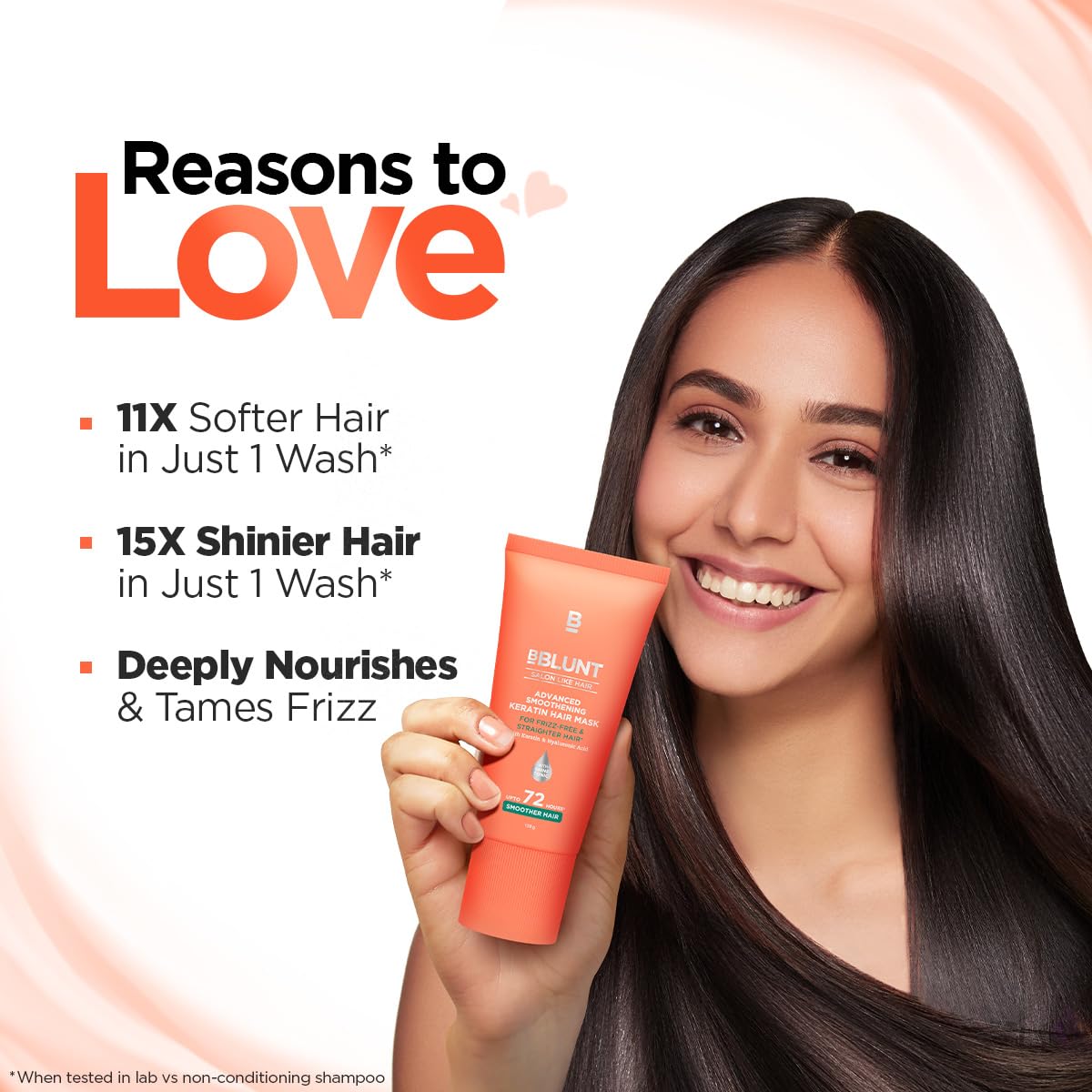 BBLUNT Advanced Smoothening Hair Mask with Keratin & Hyaluronic Acid - 150 g | Makes Hair Frizz-Free & Straight | Deeply Nourishes | Adds Spectacular Shine