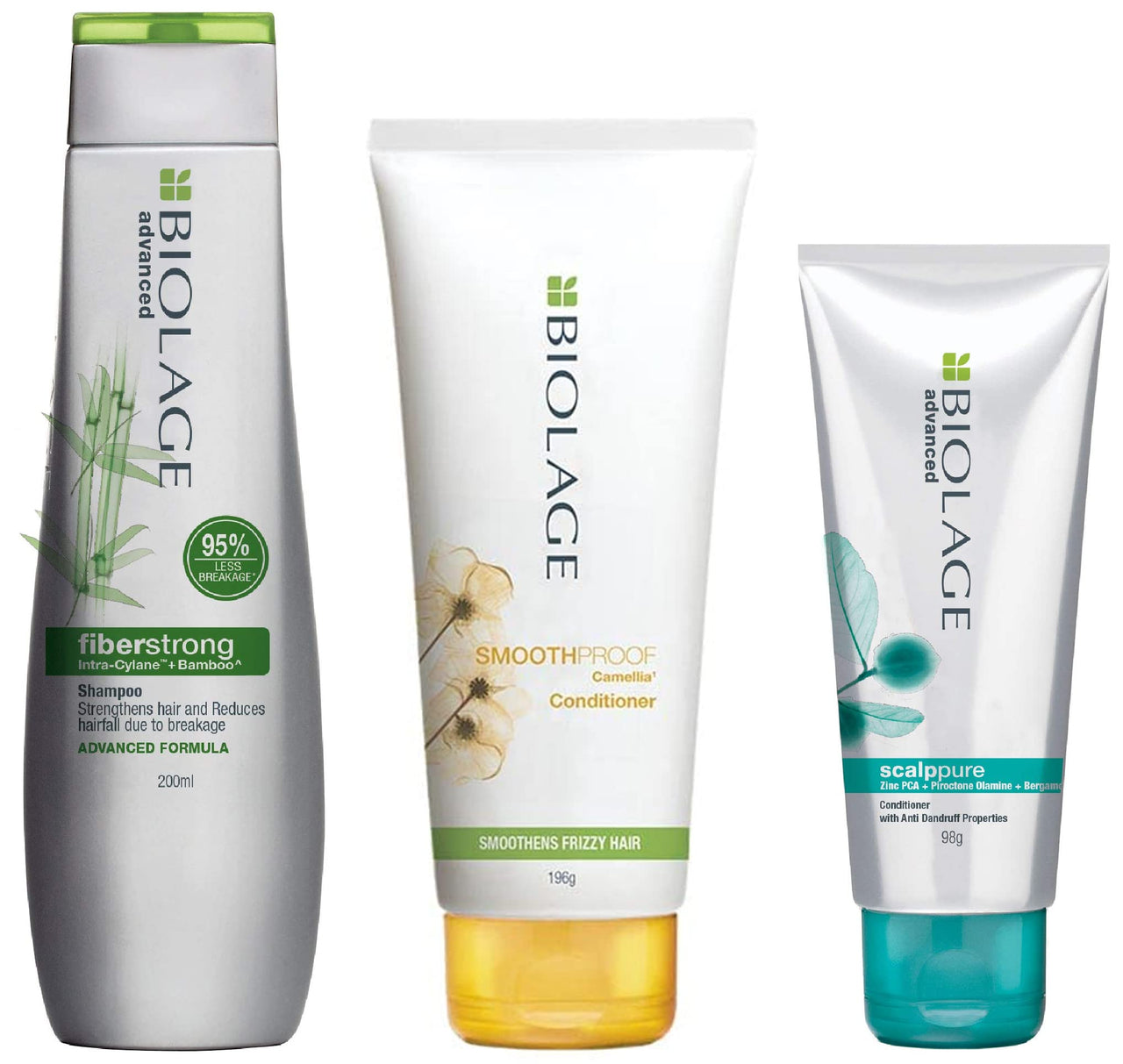 BIOLAGE Advanced Fiberstrong Shampoo &BIOLAGE Smoothproof Conditioner&BIOLAGE Scalppure Conditioner