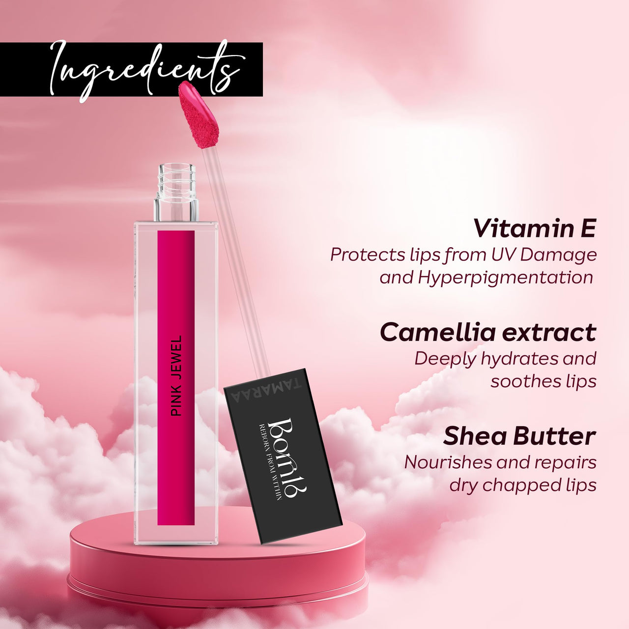 Born16 Tamaraa Liquid Lipstick – Pink Jewel | Hydrated-Matte Finish with SPF | Waterproof, Transfer-Proof, 24-Hour Wear | Vegan & Non-Drying with Shea Butter, 4ml