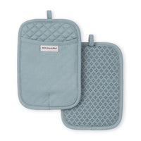 KitchenAid Asteroid Pot Holder 2-Pack Set, Fog Blue, 7