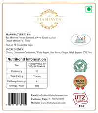 The Tea Heaven | Tea Gift - Masala Chai-Treats Cold and Cough- 100% Natural Ingredients- 17 Tea Bags (16+1 Free Sample)