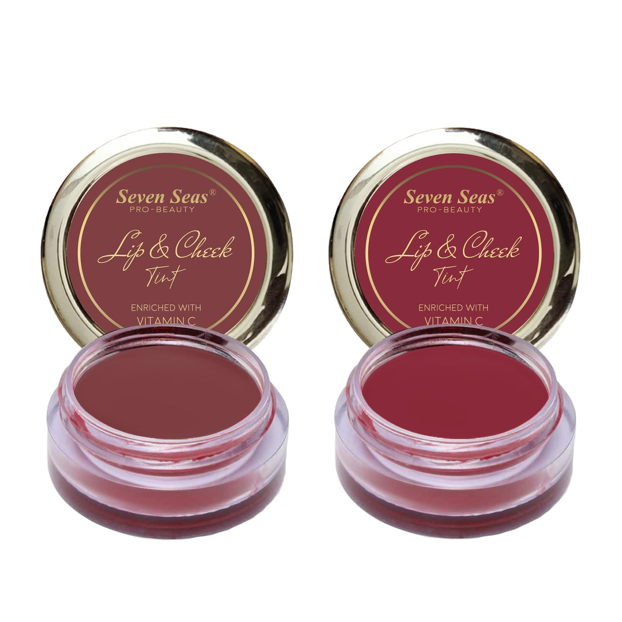 Seven Seas Lips & Cheek Tint Combo Pack of 2 | Matte Natural Blush for Women | Lip Tint with Vitamin E | Nourishing Cheek Tint (Copper Rust, Mandy)