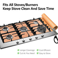 Cut to Size 16''x75'' (1,200 sq. inches) Oven Liners for Bottom of Oven, Non Stick Teflon Baking Mats, Reusable Kitchen Accessories for Gas Toaster Oven, Grills, Air Fryer Liners Copper 75 Inch Roll