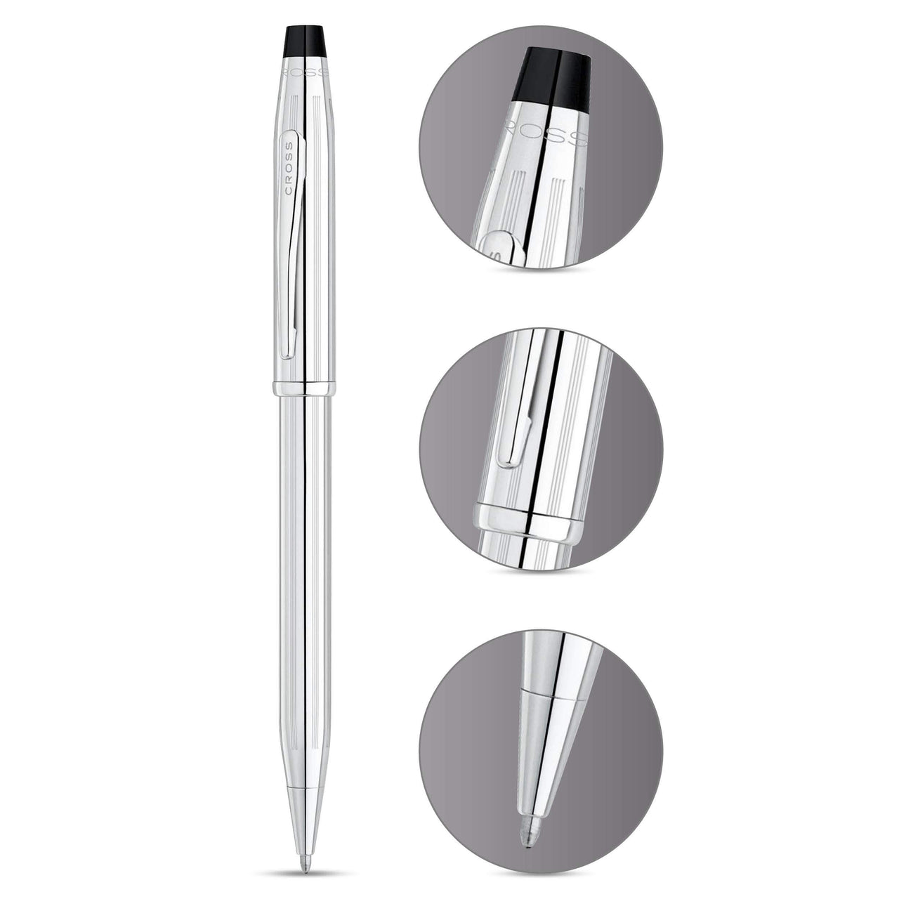 Cross Century II Refillable Ballpoint Pen, Medium Ballpen, Includes Premium Gift Box - Lustrous Chrome