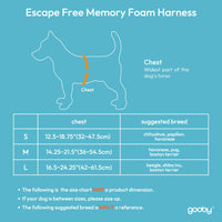 Gooby Escape Free Memory Foam Harness - Green, Large - No Pull Step-in Small Dog Harness with Four Point Adjustment - Perfect on The Go Dog Harness for Medium Dogs No Pull and Small Dogs Large Chest (16.5~24.25