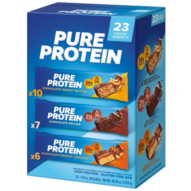 Pure Protein Bars Gluten Free, Chocolate Variety Pack 23 Ct.