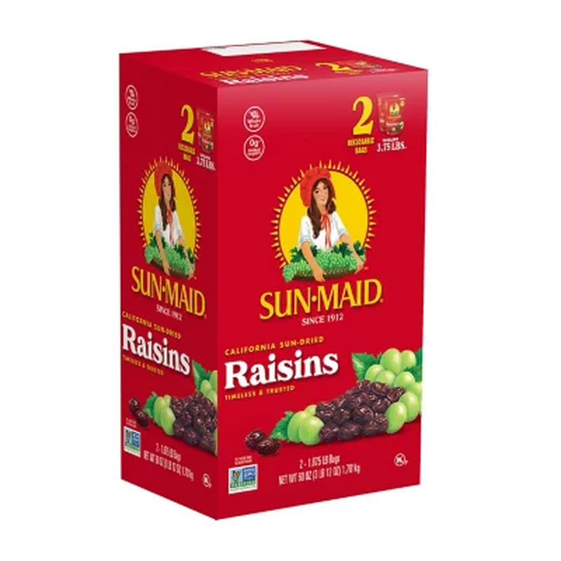 Sun-Maid California Sun-Dried Raisins, 30 Oz., 2 Pk.