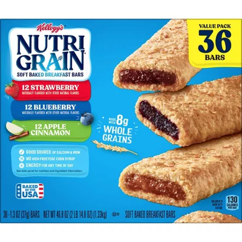 Nutri-Grain Bars Variety Pack, 1.3 Oz., 36 Pk.