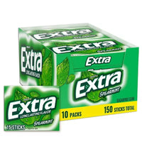 Extra Spearmint Sugar Free Chewing Gum Bulk Pack 15 Pcs., 10 Pk.