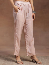 Peach Yoke Design Silk Blend Straight Suit with Dupatta