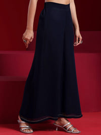 Libas Art Blue Yoke Design Georgette Straight Suit with Dupatta