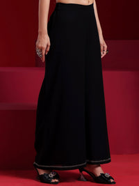 Libas Art Black Yoke Design Georgette Straight Suit with Dupatta