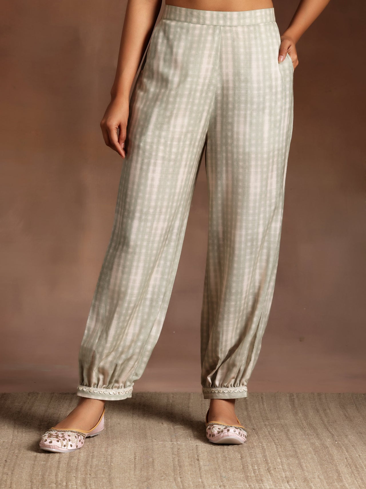 Green Printed Cotton Straight Suit with Dupatta