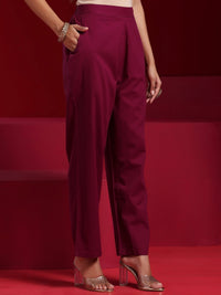 Libas Art Maroon Embroidered Chanderi Silk Straight Suit with Dupatta