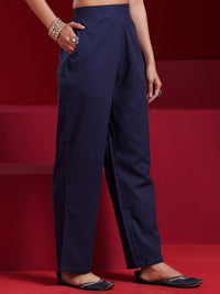 Libas Art Blue Embroidered Chanderi Silk Straight Suit with Dupatta