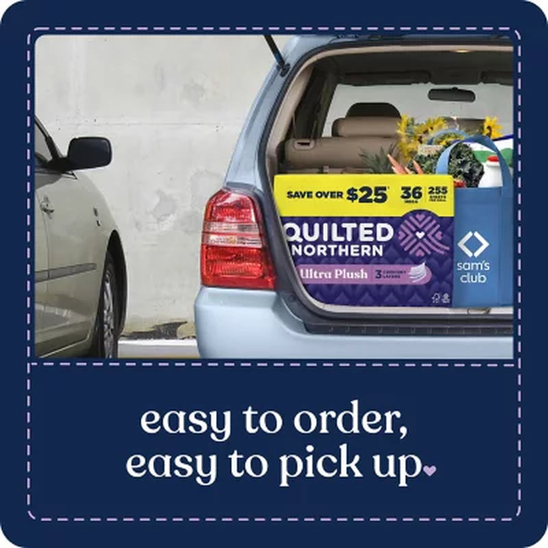 Quilted Northern Ultra Plush 3-Ply Toilet Paper 36 Rolls, 255 Sheets/Roll