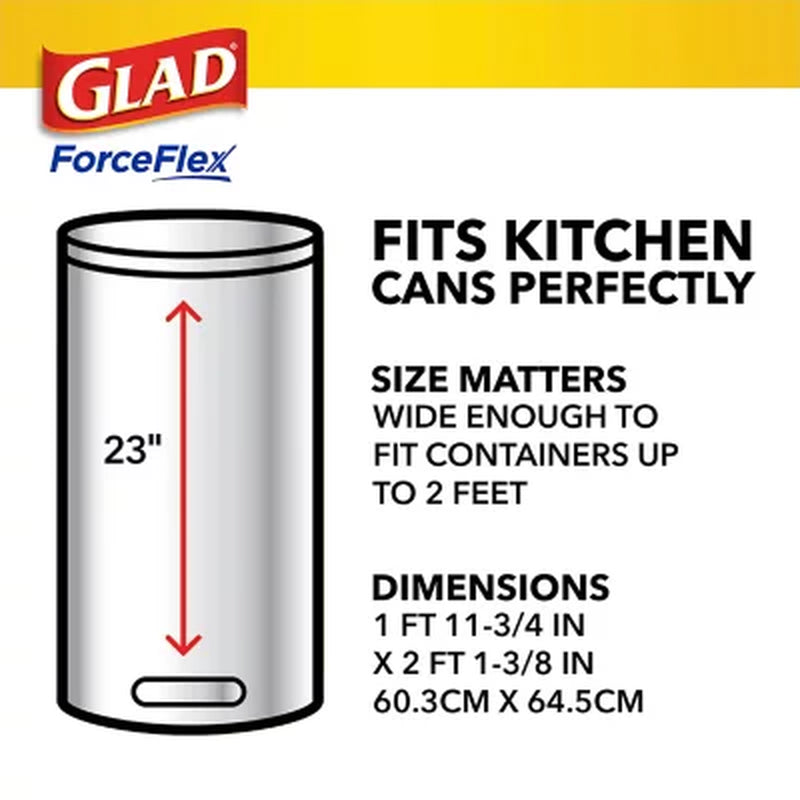 Glad Forceflex 13-Gallon Kitchen Trash Bags, Gain Original Scent + Febreze, 160 Ct.