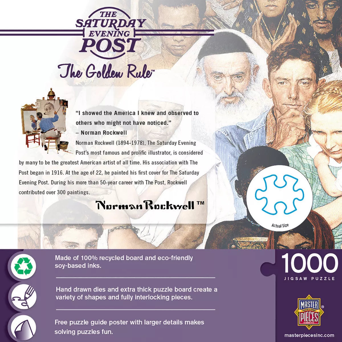 Masterpieces 1000 Piece Jigsaw Puzzle - the Golden Rule - 25"X25".