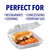 Hefty Supreme Foam Hinged Lid Container, 1-Compartment, 125 Ct.