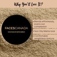 FACESCANADA Weightless Stay Matte Compact Vitamin E & Shea Butter, Spf 20 Natural 02, 9 Gram & Weightless Matte Finish Foundation Mini 18 Ml, Ivory,All Type Skin, 1 Count, Beige