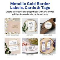 Avery Glossy Clear Labels with Metallic Gold Label Borders, 2