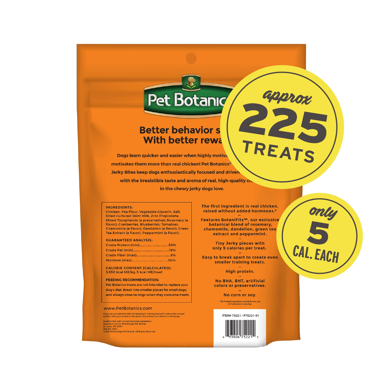 Pet Botanics 12 oz. Pouch Training Rewards Jerky Bites, Chicken Recipe, with 225 Treats Per Bag, The Choice of Top Trainers