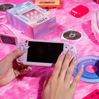 Gush Beauty Press On Nails | Reusable Nail Extensions | Artificial Fake Nails Set | For women (Abstract Purple Swirl - Medium Round)