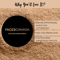 FACESCANADA Weightless Stay Matte Finish Compact Powder - Natural 9 Gm And Faces Canada Peaches N Cream Tinted Moisturizer For All Skin Type - Light 01, 35 Gm