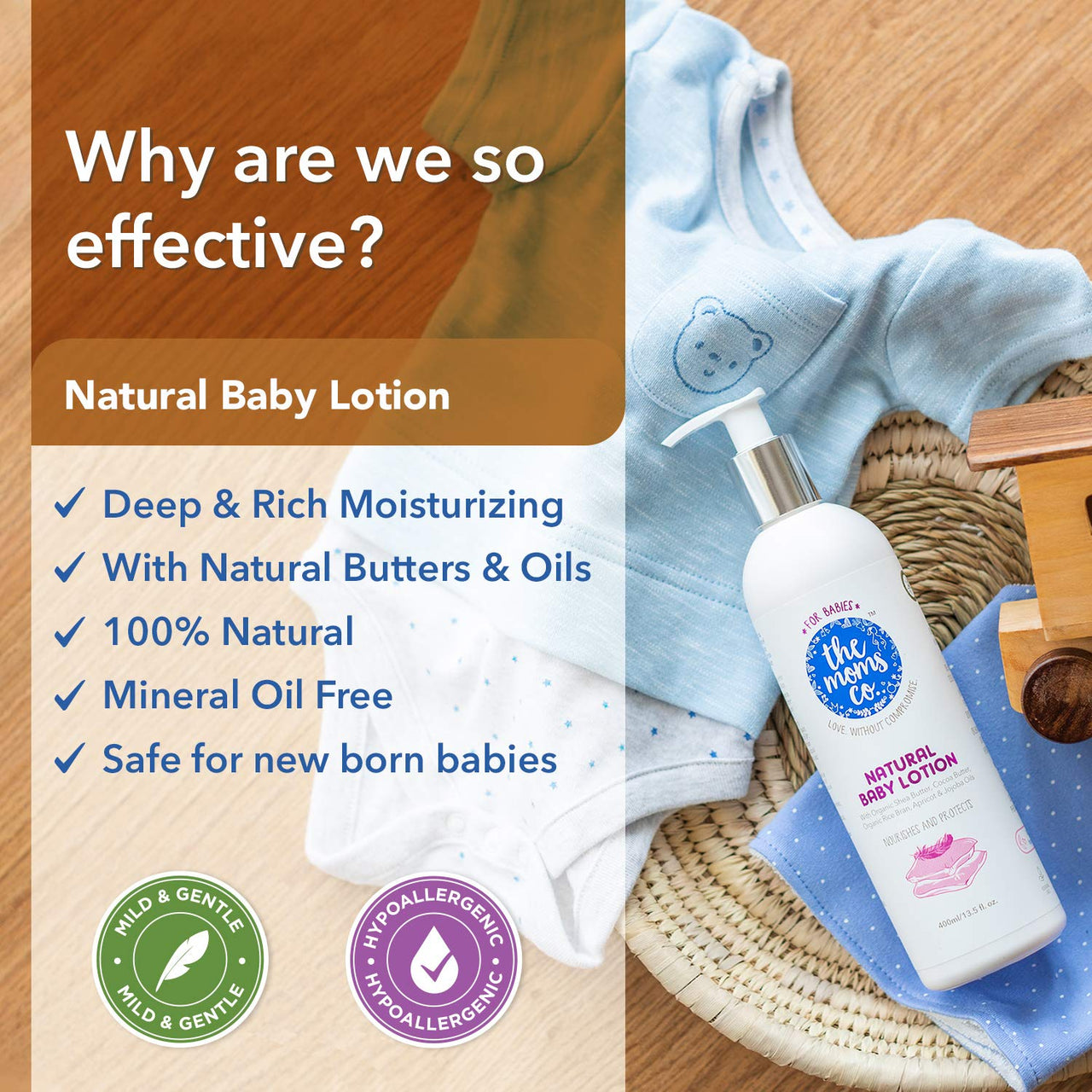 The Moms Co Natural Baby Lotion (200 ml) & Baby's  Diaper Rash Cream with Zinc Oxide, Chamomile and Jojoba Oils with Oat Protein (2